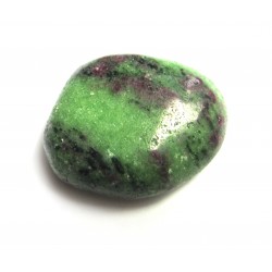 Trommelstein Zoisit (Anyolith) teils mit Rubin 100 g