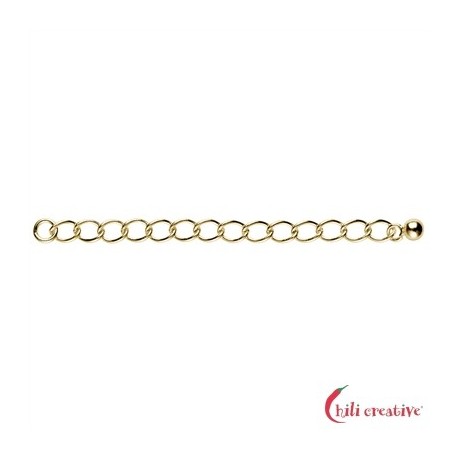 Verlängerungs-Kette 60 mmx2 mm Silber vergoldet VE 6 Stück