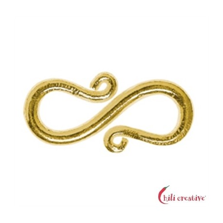 Haken geschwungen 18 mm Silber vergoldet VE 3 Stück