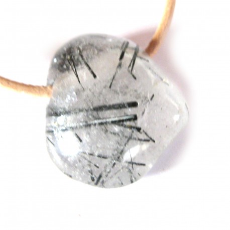 Trommelstein gebohrt Aktinolithquarz A