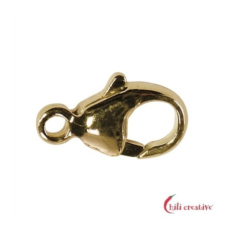 Karabiner feste Öse 16 mm Silber vergoldet VE 5 Stück