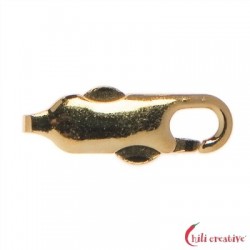 Karabiner mit Drückmechanik 16 mm Silber vergoldet VE 5 Stück