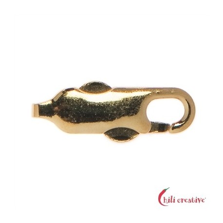 Karabiner mit Drückmechanik 16 mm Silber vergoldet VE 5 Stück