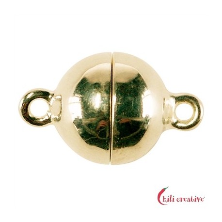 Magnet-Schließe rund 8 mm Silber vergoldet 1 Stück