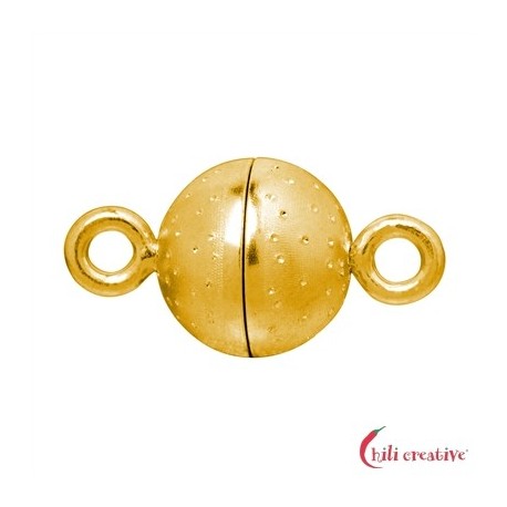 Magnet-Schließe Sternenhimmel rund 10 mm Silber vergoldet 1 Stück