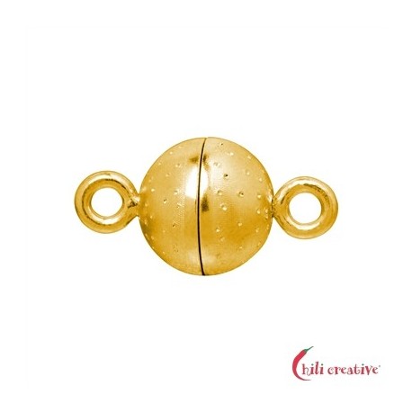 Magnet-Schließe Sternenhimmel rund 6 mm Silber vergoldet 1 Stück