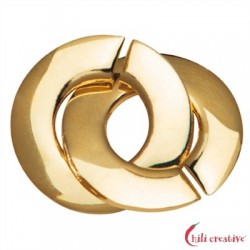 Ring-Ring-Verschluß rund 14 mm Silber vergoldet matt 1 Stück