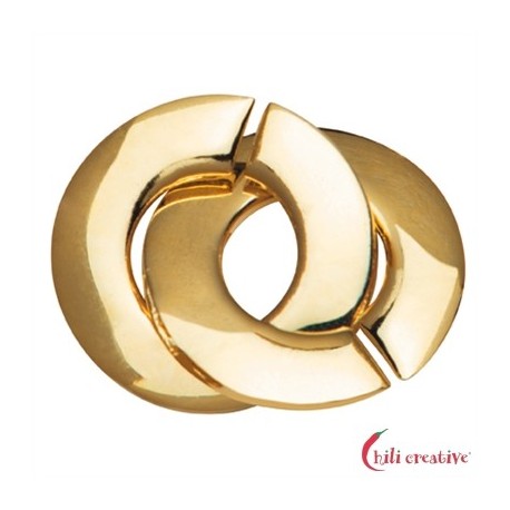 Ring-Ring-Verschluß rund 14 mm Silber vergoldet matt 1 Stück