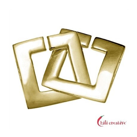 Ring-Ring-Verschluß quadratisch 14 mm Silber vergoldet matt 1 Stück