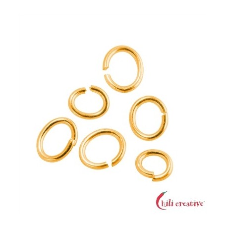 Biegering oval 4x6 mm Silber vergoldet VE ca. 50 Stück