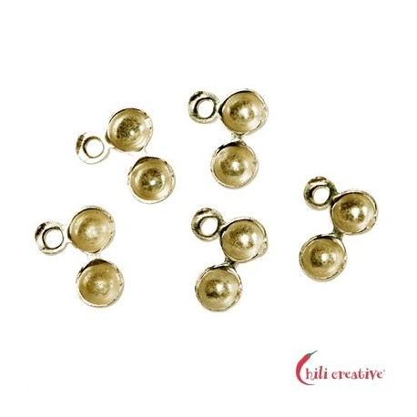 Klappkapseln 4 mm Silber vergoldet VE 20 Stück