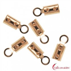 Endkappen zum Quetschen 3 mm Silber vergoldet VE 20 Stück