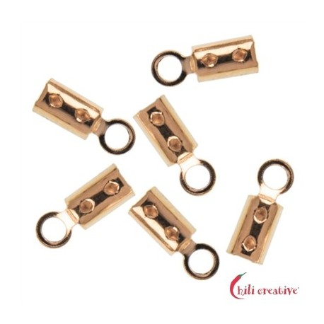 Endkappen zum Quetschen 3 mm Silber vergoldet VE 20 Stück