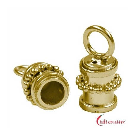 Endkappe Kugeldekor 8 mm/3 mm Silber vergoldet VE 2 Stück