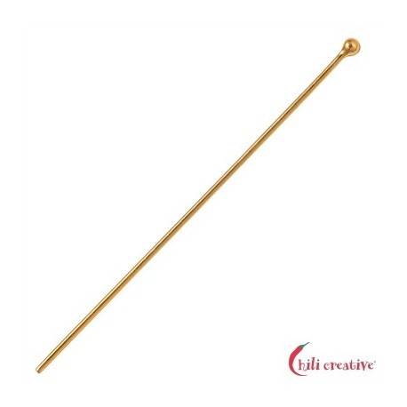 Stift mit Kugel 0,8x50 mm Silber vergoldet VE 20 Stück
