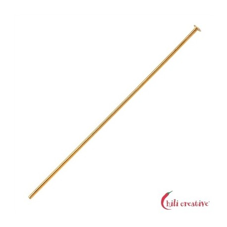 Stift mit Platte 0,8x50 mm Silber vergoldet VE 20 Stück