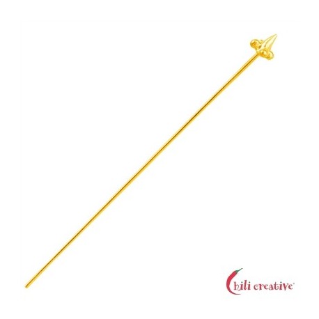 Stift Pfeil 0,8x50 mm Silber vergoldet VE 10 Stück