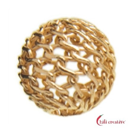 Netz-Kugel 8 mm Silber vergoldet VE 10 Stück