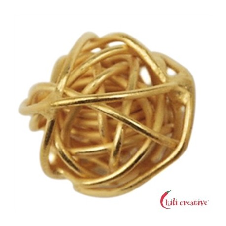 Draht-Kugel 10 mm Silber vergoldet VE 3 Stück