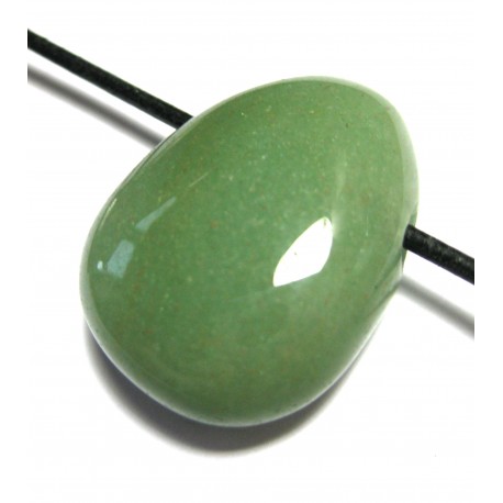 Trommelstein gebohrt Aventurinquarz grün heller