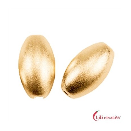 Olive 3 mm Silber vergoldet matt VE 50 Stück