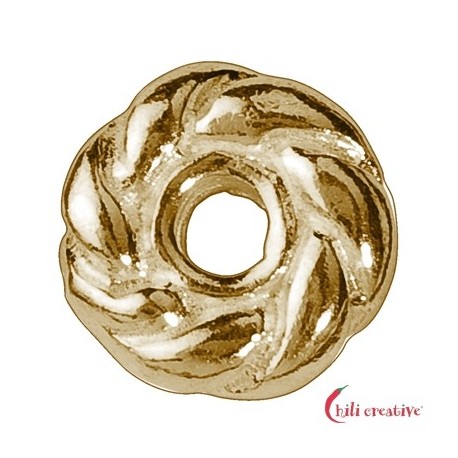 Gekordeltes Rädchen 5 mm Silber vergoldet VE 26 Stück