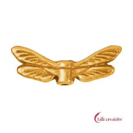 Flügel Libelle 22 mm Silber vergoldet VE 4 Stück