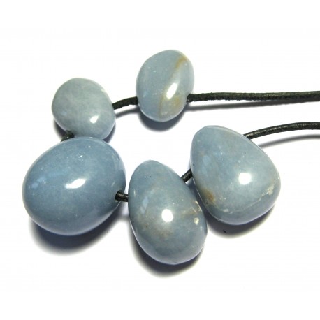 Trommelstein gebohrt Angelith VE 5 Stück