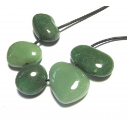 Trommelstein gebohrt Aventurinquarz grün heller VE 5 Stück