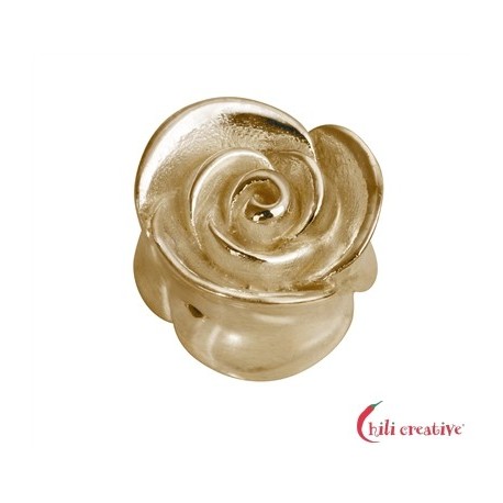 Rosenblüte 17 mm Silber vergoldet 1 Stück