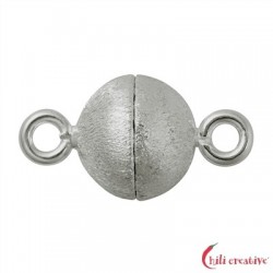 Magnet-Schließe rund 8 mm Silber rhodiniert matt 1 Stück