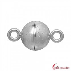 Magnet-Schließe Sternenhimmel rund 8 mm Silber rhodiniert 1 Stück