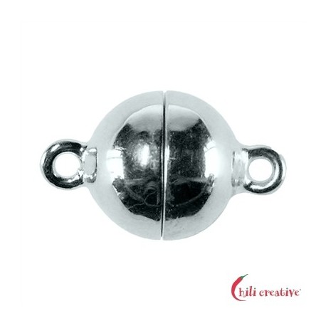 Magnet-Schließe rund 10 mm Silber rhodiniert 1 Stück
