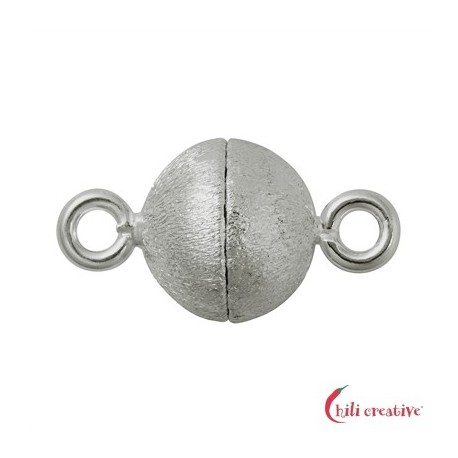 Magnet-Schließe rund 10 mm Silber rhodiniert matt 1 Stück