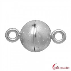 Magnet-Schließe Sternenhimmel rund 10 mm Silber rhodiniert 1 Stück