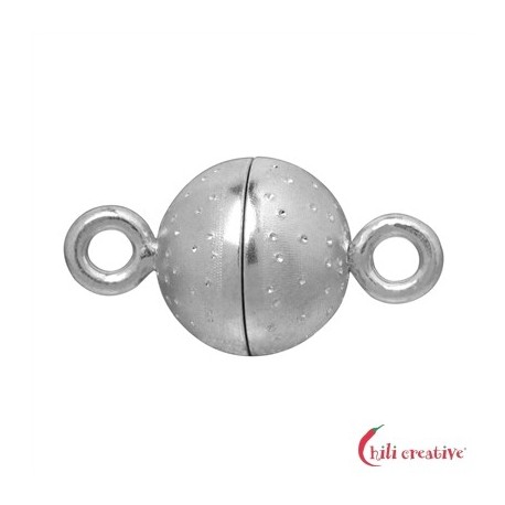 Magnet-Schließe Sternenhimmel rund 10 mm Silber rhodiniert 1 Stück