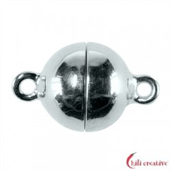Magnet-Schließe rund 6 mm Silber rhodiniert 1 Stück