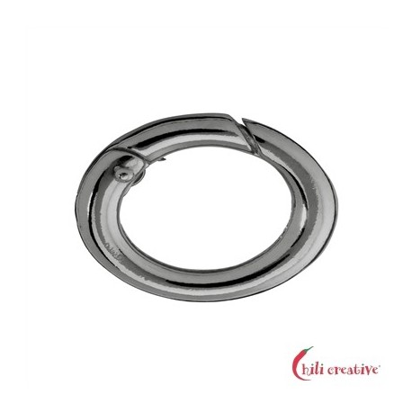 Ringverschluß oval 28 mm Silber rhodiniert 1 Stück