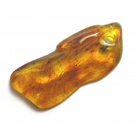 Trommelstein gebohrt Bernstein flach frontgebohrt