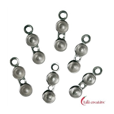 Klappkapseln mit Fadenloch 4 mm Silber rhodiniert VE 20 Stück