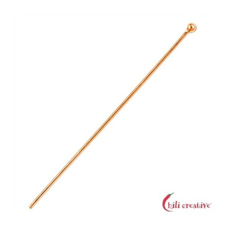 Stift mit Kugel 0,8x50 mm Silber rosévergoldet 20 St./VE