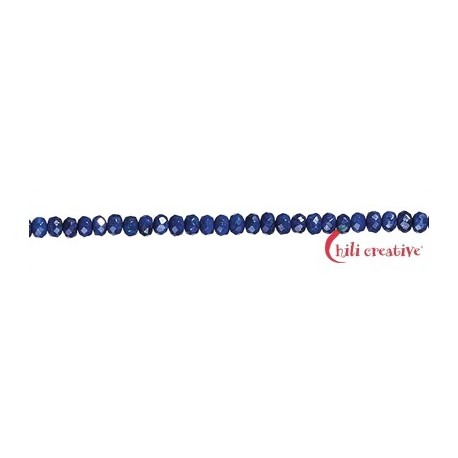 Strang Button Lapis Lazuli AA, facettiert 2 x 4 mm