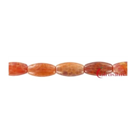 Strang Spindel Achat (Schlange) rot (gefärbt) 14x7 mm