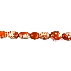 Strang Olive Achat (Schlange) rot (gefärbt) facettiert 17 x 13mm