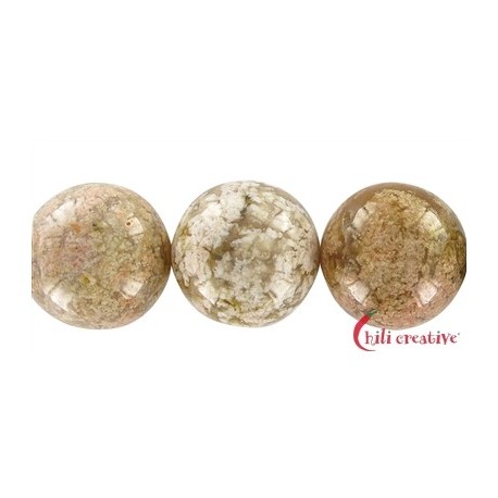 Strang Kugel Moosachat rosa (Chalcedon) 20 mm