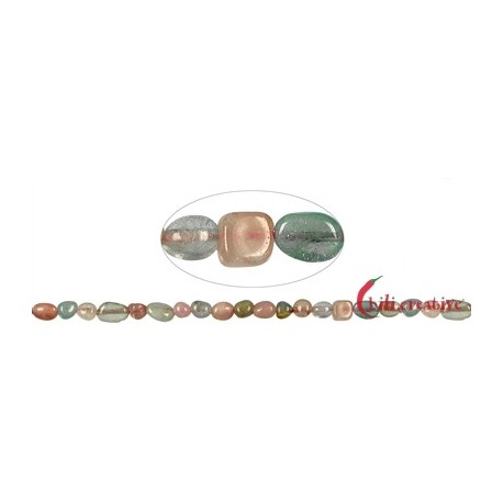 Strang Nuggets flach Beryll (Aquamarin Morganit u.a.) 8-12 x 8-10 x 4-6 mm