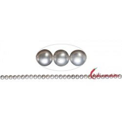 Strang rund Süßwasser-Perle A silber (gefärbt) 5,5-6 mm