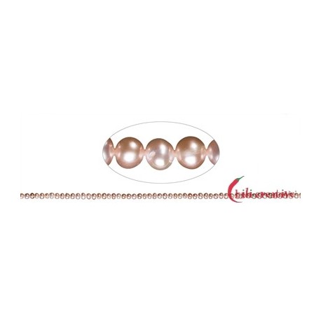 Strang Potatoe Süßwasser-Perle A lachs (natur) 3-4 mm