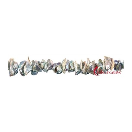 Strang Keshi Süßwasser-Perle silbergrau (natur) 2-3 x 10-12 mm