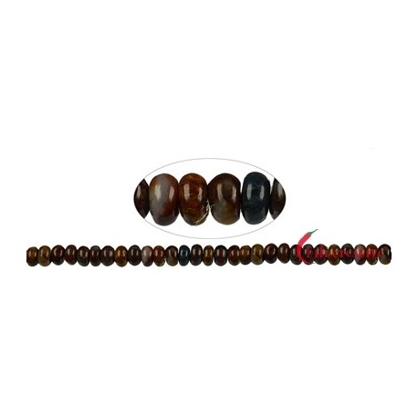 Strang Button Pietersit-Quarz 4x 6 mm